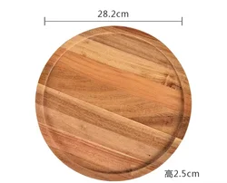 Diyue Stock Rubber Wood Spice Rack Acacia Wood Lazy Susan Wooden Kitchen Turntable Storage Food Bin Container 10 Inch Cake Plate