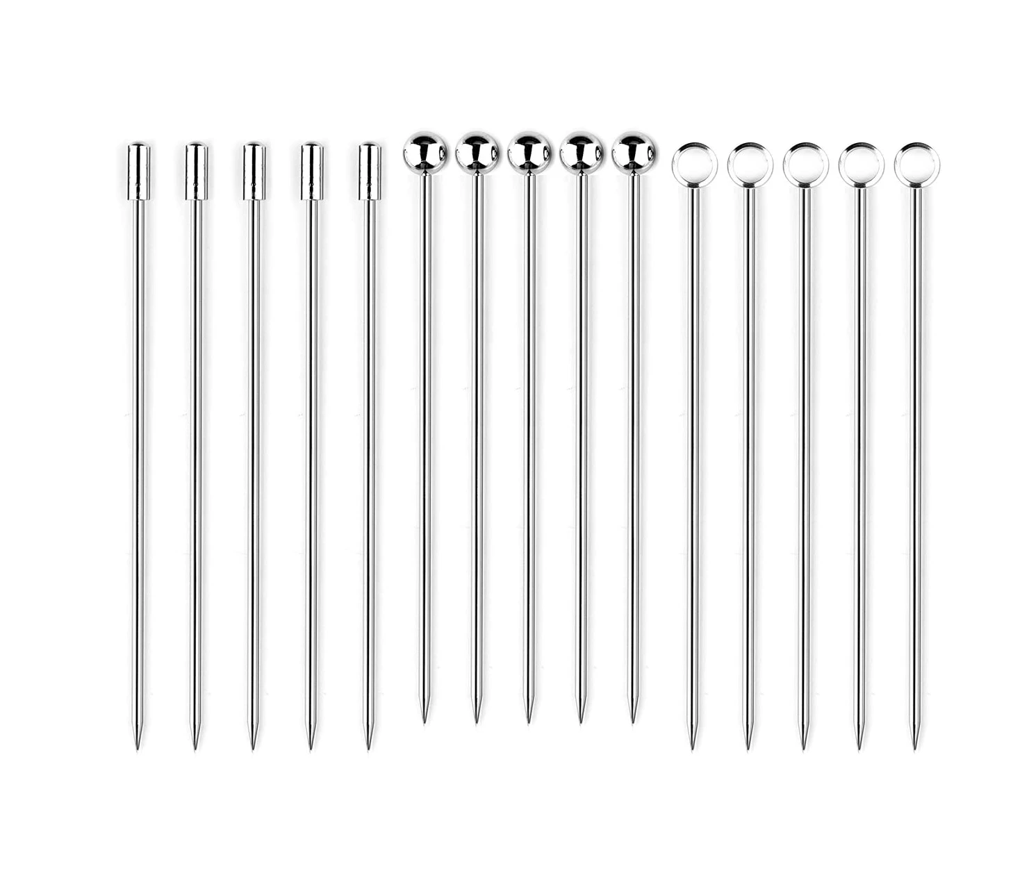 Stainless Steel Garnish Picks Bloody Mary Skewers Metal Martini Picks for Olives Appetizers Fruit