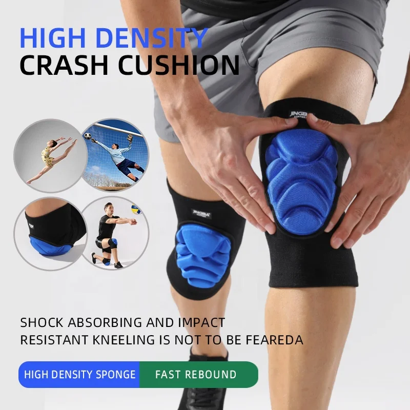 JINGBA Flexible Adult Knee Pads Thick EVA Foam for  for House Cleaning Construction Work Volleyball Football Dance Knee Sleeve