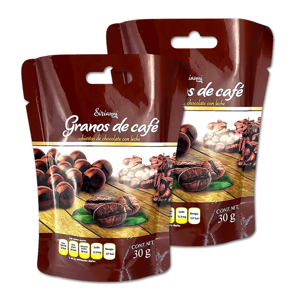 Aluminum Foil Snack Tea Chocolate Packaging Bag Candy Resealable Stand Up Mylar Bags Free Shaped Coffee Bag With Valve
