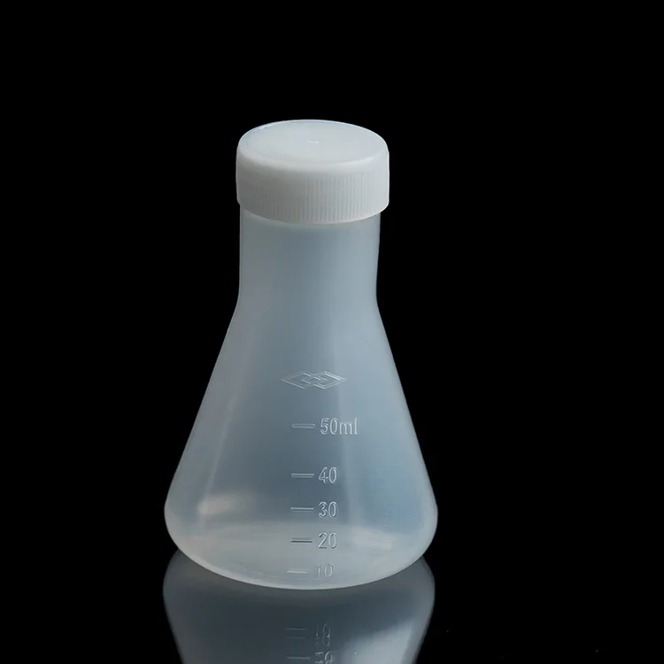 50ml 100ml 250ml 500ml 1000ml Lab pp Plastic Erlenmeyer Flasks with lid