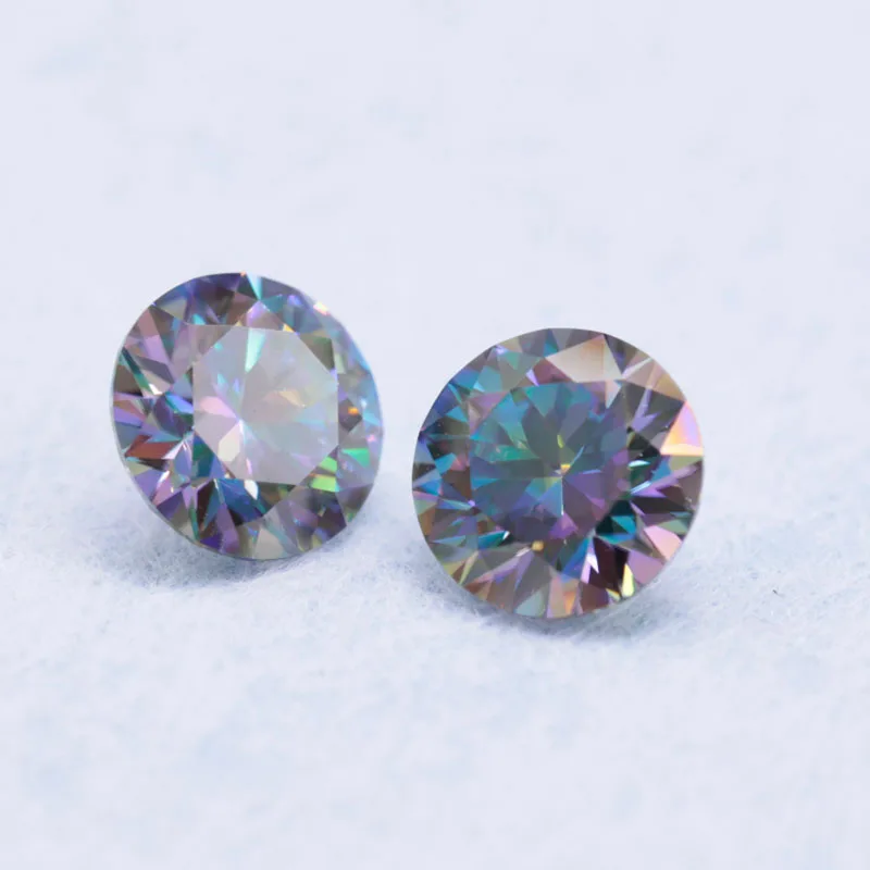 Hot sale rainbow color  synthetic Loose  Moissanite stone