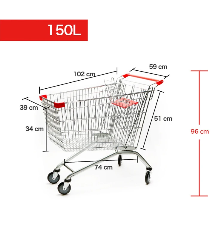 Supermarket Shopping Mall Cheap Price Metal Shopping Trolley Cart