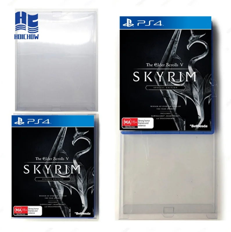 
Clear Box Case Sleeve PET Protector for PS4 Games Cartridge Box With Film 
