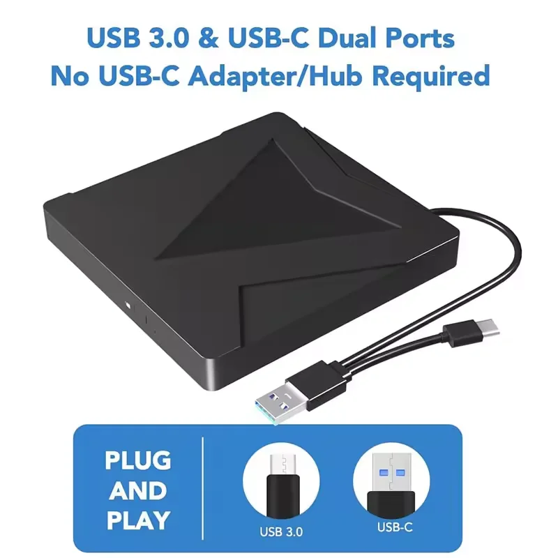 Latest  model supports SD/TF cd writer burners optical drive USB 3.0 External DVD player Card Reader Drive portable