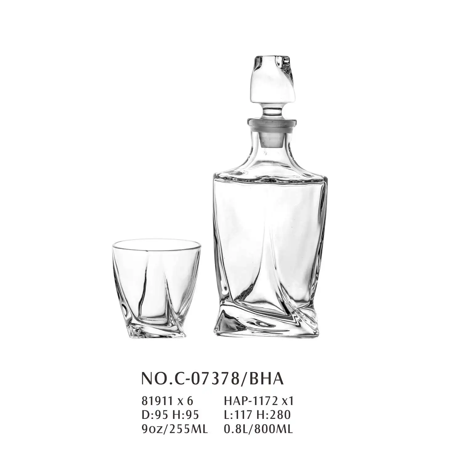 Most Selling Products Crystal Premium gift Alcohol Drinking Bar Vodka set Lead Free Glassware Barware Luxury licorera de cristal