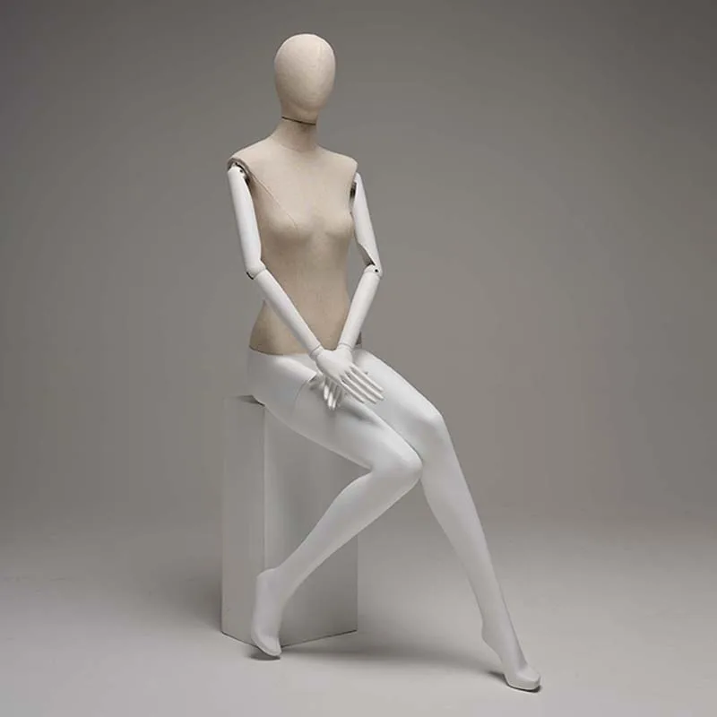 SINI Fashion Female Fiberglass Mannequin Boutique Abstract Female Mannequin With Articulated Arms