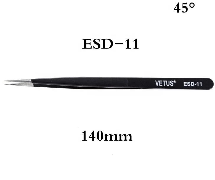 Прямые и Изогнутые Пинцет Vetus ESD-12 ESD-15 оригинальными Швейцарский качества для профессионального наращивания