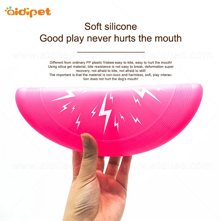 
Luminous Light up Led Flying Disc for Pet Dog Play Eco-friendly Silicone Flashing Dog Pet Disc Flying 
