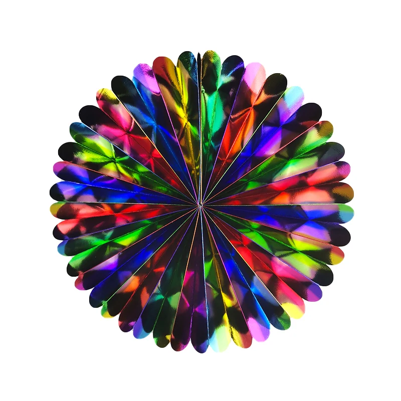 Hot Sale Rainbow Film Snowflake Honeycomb Ball Hanging Decorations Party Background Wall Photo Ornament