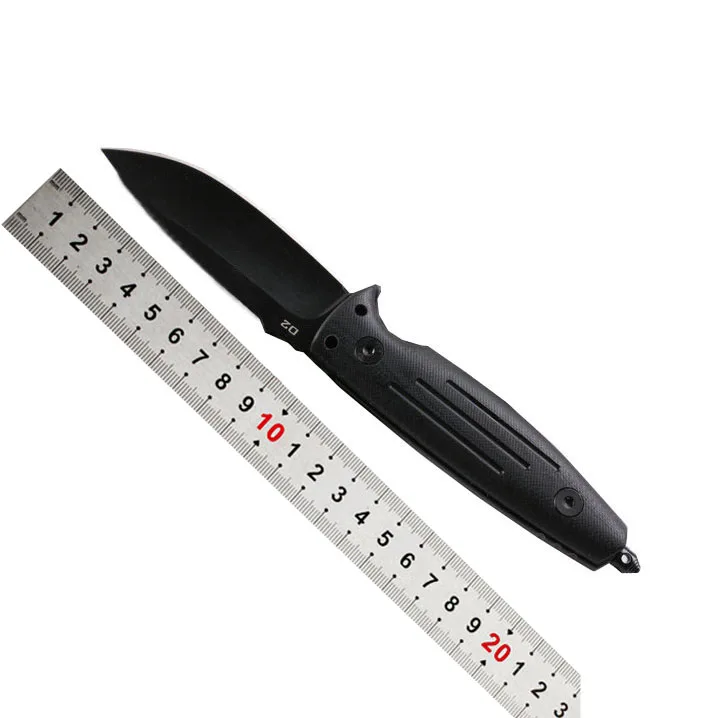 OEM wholesale Russia hot sell D2 blade with G10 handle pocket hunting fixed knife EDC outdoor tactical knife with compass