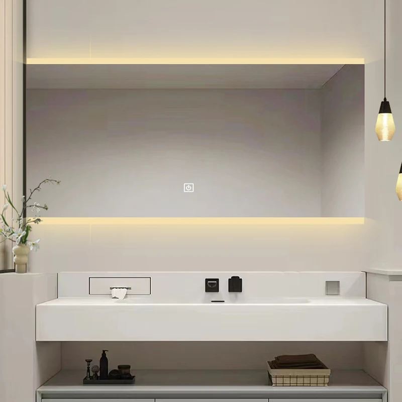 Rectangular illuminated IP44 Rate Hotel LED Lighted Backlit bathroom Mirror