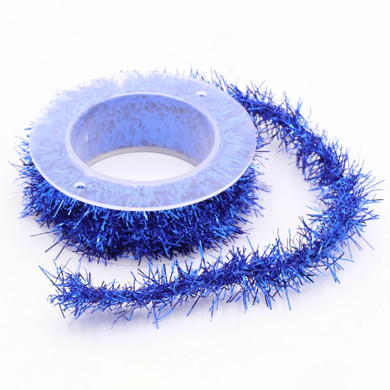 ZENGLONG textile suppliers 2cm 9g christmas decoration rope DIY metal wire ribbon tinsel yarn for wholesale