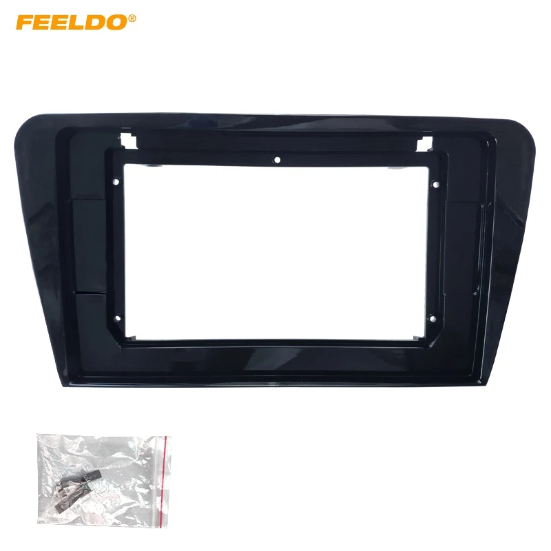 Car Radio Audio Facia Panel Frame Fitting Adaptor For 10.1 Inch Skoda Octavia 2Din Radio DVD Dash Trim Kits