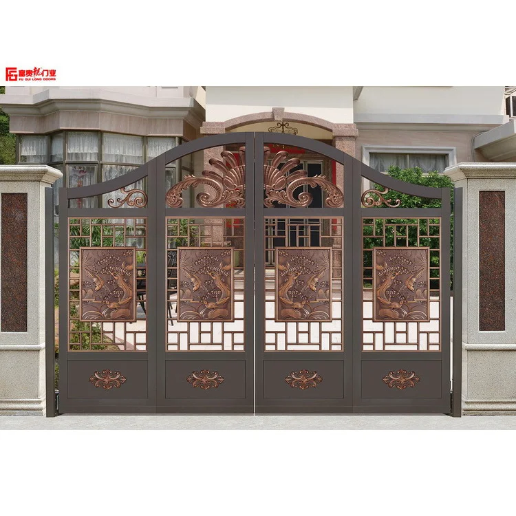 Factory direct price luxury suspended folding gate aluminum courtyard villa main gate customized wholesale hot sale