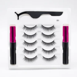 private label brand 5 pair False mink Eyelash magnetic eyelashes set vendor magnetic eyeliner distributor custom packaging