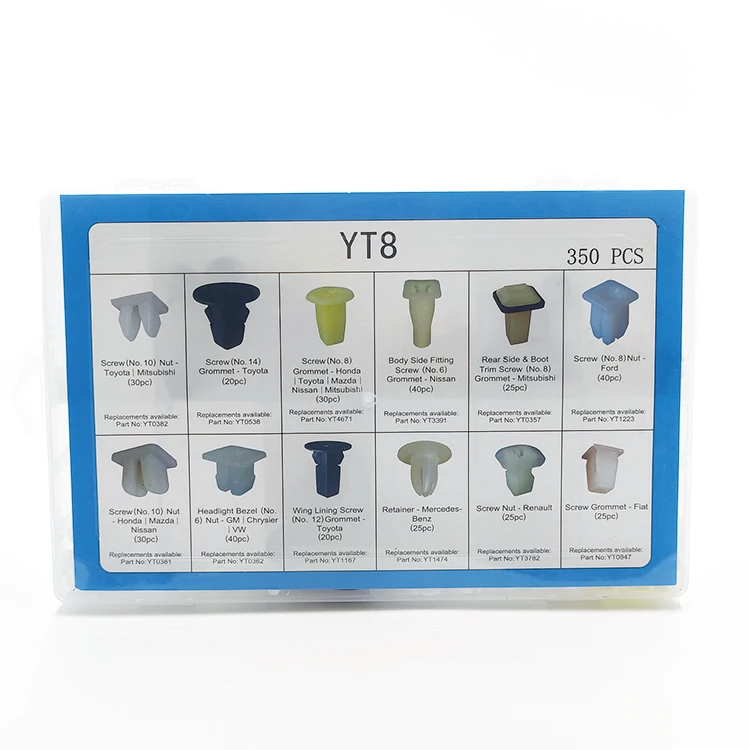 350Pcs Car Plastic Automotive Push Retainer Door Panel Trim Clips & Auto Body Fasteners Assortment Fender Rivet Bumper Kit Set