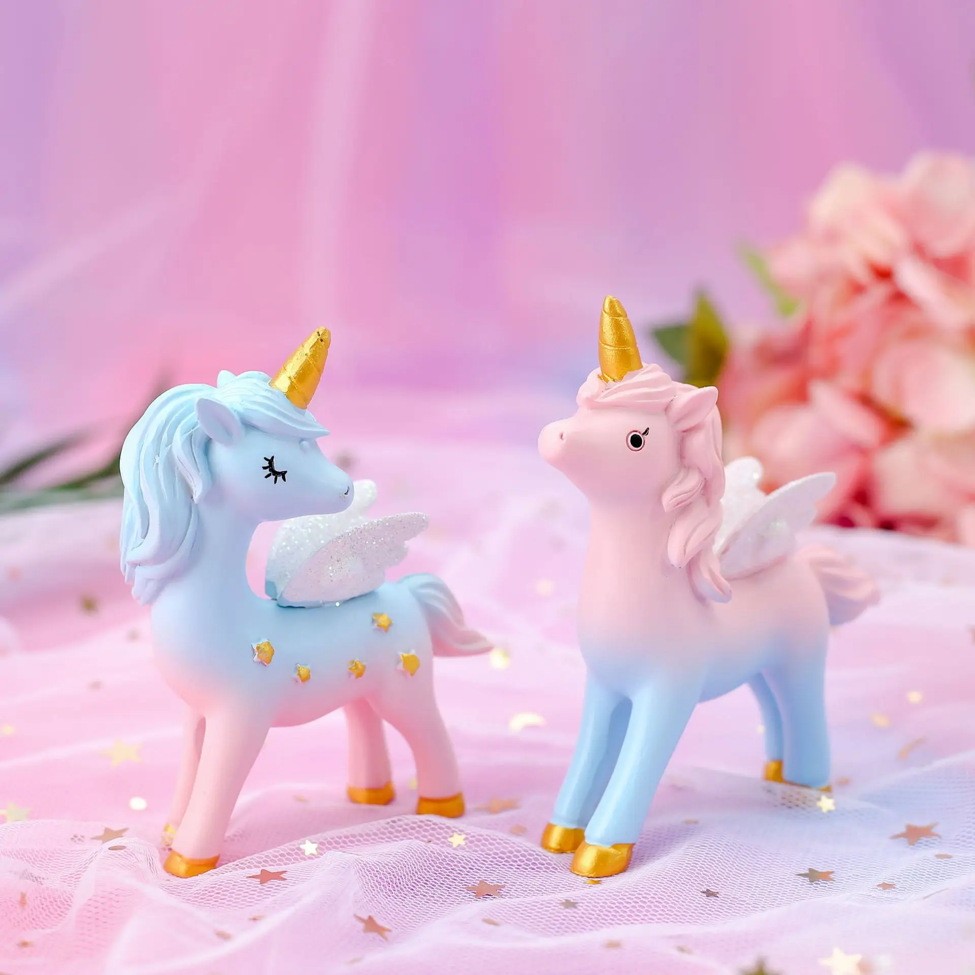 
 Оптовая продажа, милый смелый Единорог, крыло, лошадь, домашний декор, аксессуары «сделай сам», украшение для торта  