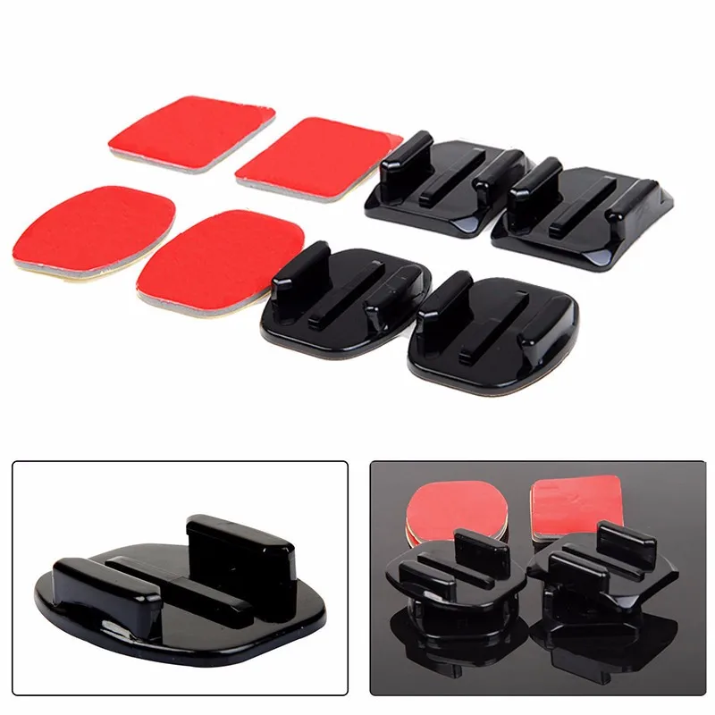 Action Camera Accessories 4 in 1 Helmet Sticker Square Flat Mounts with 3M Adhesive Sticky Pads for GoPros Hero 11/10/9/8/7/6/5