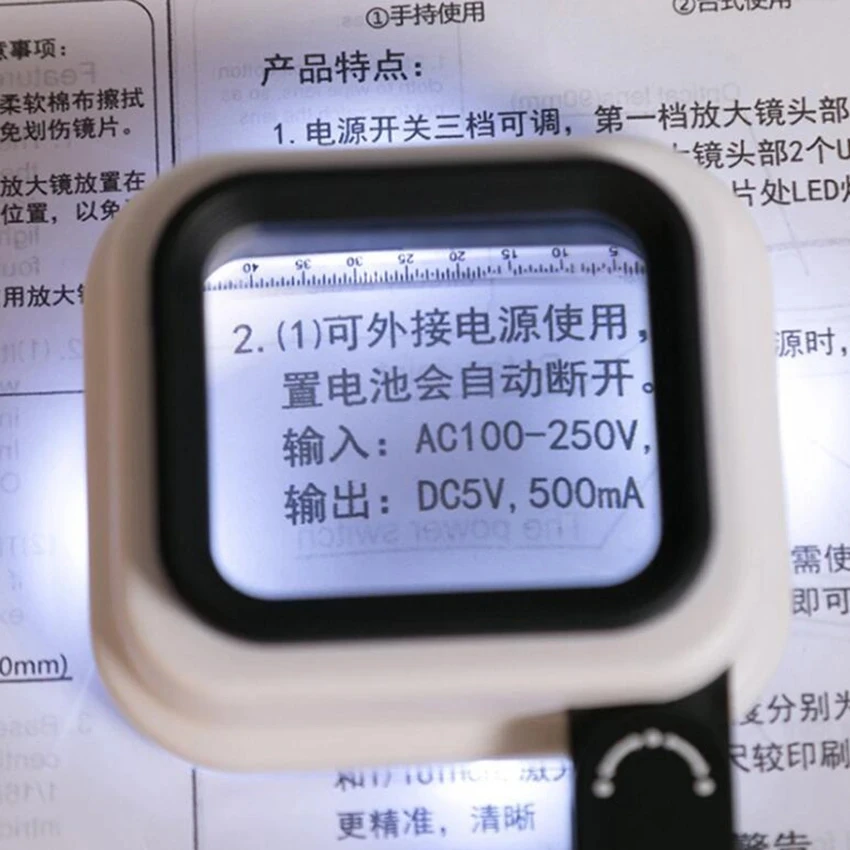 LED Illuminated Magnifying Glass 10X, 15X, 20X, Foldable Handle Handheld Magnifier with UV Light, Magnifying Glass for Reading