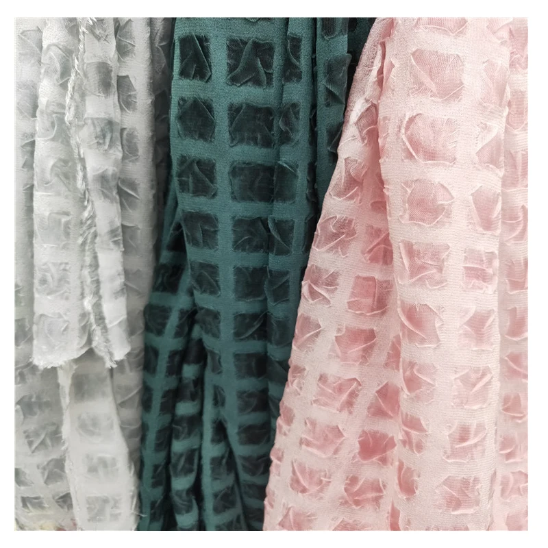 2022 Shaoxing Pengda Textile 100% Poly Tie-dye Bubble Chiffon Fabric  Muslim  Fabric