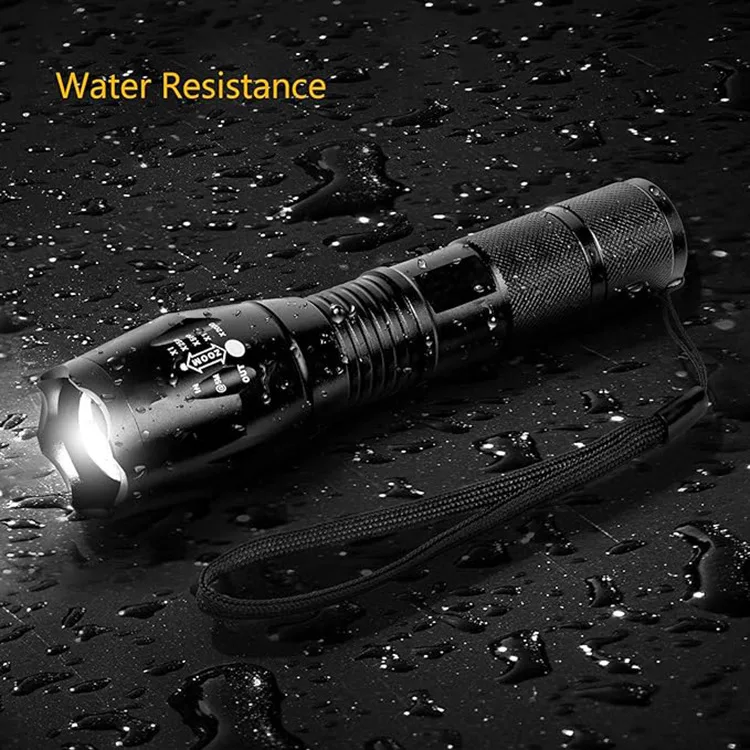 Hot led rechargeable flashlight A100 aluminum alloy outdoor light flashlight T6 strength factory