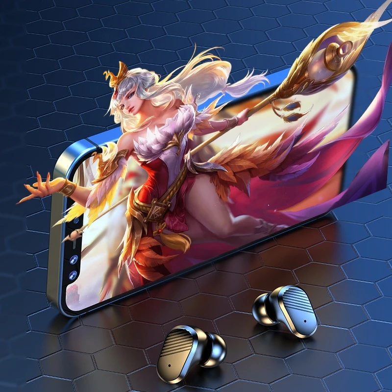 ready to ship cheapest gaming head phone noise cancelling for mobile phone sports digital display touch tws earphone & headphone