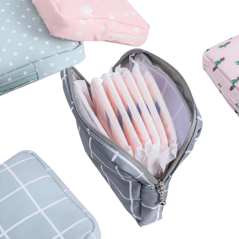 Women Small Cosmetic Bag Set Zipper Girls Mini Sanitary Napkins Makeup Lipstick Bags Travel Earphone Coin Organizer Pouch Bags
