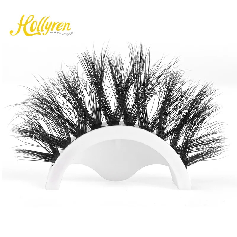 Hollyren No Glue Reusable Adhesive Eyelashes Waterproof Preglued Eyelashes Convenient Reusable 3d Self Adhesive Eyelashes Makeup