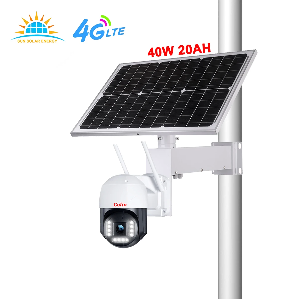 UN38.3 CB test Cellular 20AH 222WH li battery 40W solar 4g sim card ptz auto tracking cctv camera and dvr power supplier outdoor