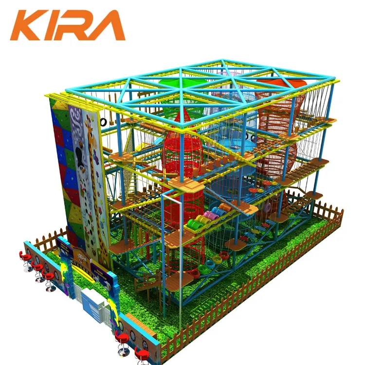 Adventure Park Manufacturer Customized Indoor Playground Equipment With Ropes Course,Trampoline Park,Climbing Facility