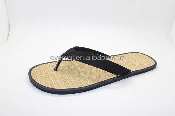 Ladies Bamboo Straw Flip Flops