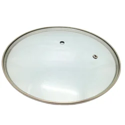 4mm glass lid pan glass lid G type tempered glass lid with 201ss rim and bakelite knob handle for pan frying pan
