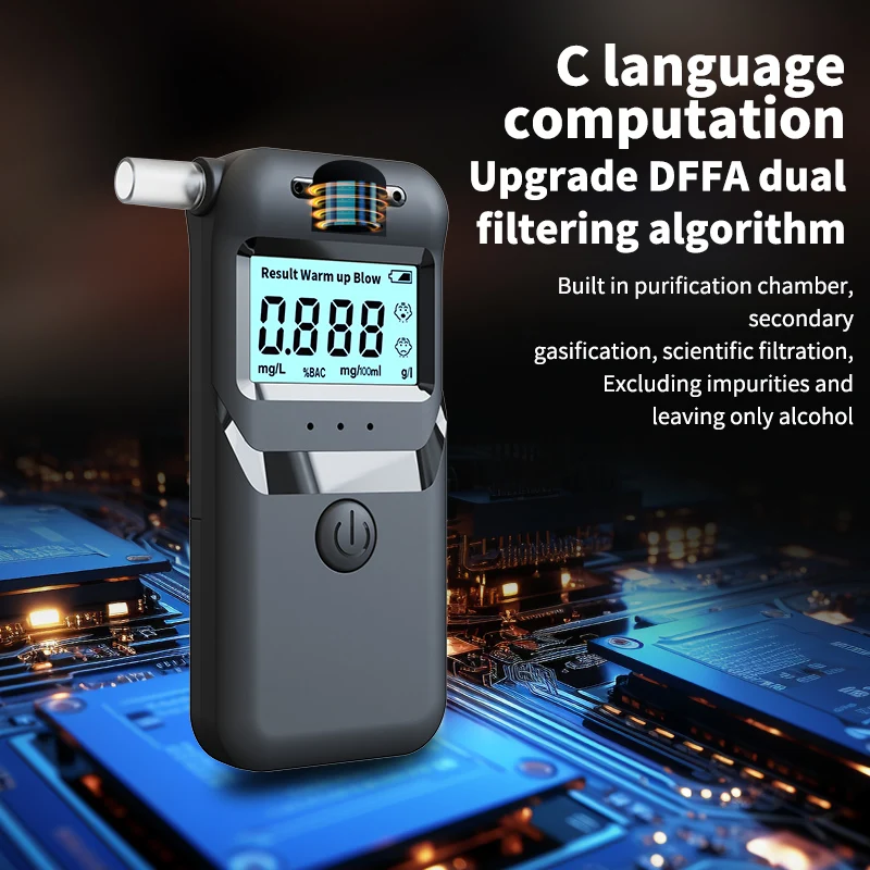 Professional Digital Breathalyzer Alcohol Meter with LCD Screen and Portable Alcohol Detector