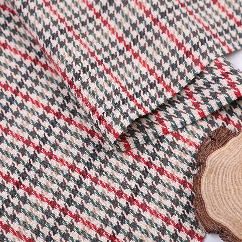 Spot supply woolen houndstooth wool blended coat women handbag Luggage colorful houndstooth fabric