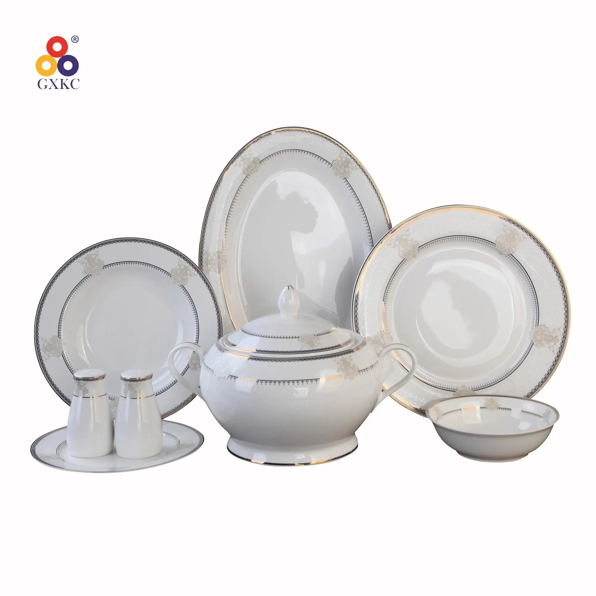 Turkish 60PCS fancy dinnerware sets ceramic fine porcelain dinner set