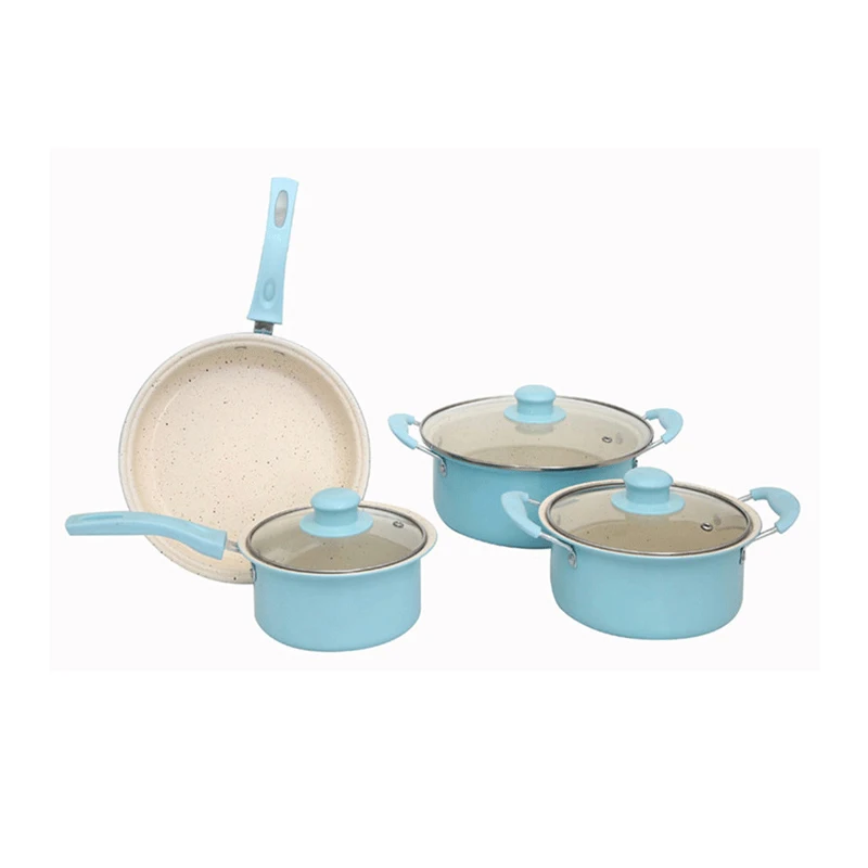 Household color non-stick soup pot + frying pan + milk pot + stew pot 13-piece cookware set