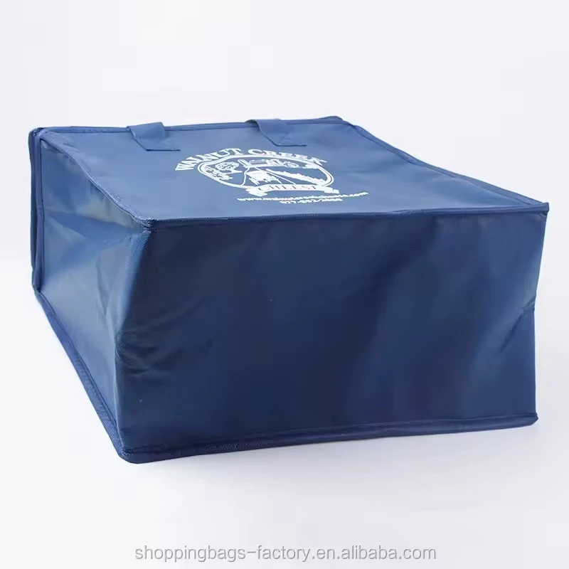 High quality custom large insulated non woven tote grocery shopping bag cooler nonwoven laminated shopping bag for market