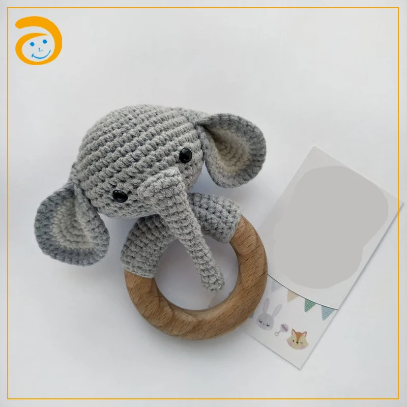 Animal crochet toys amigurumi rattle teething