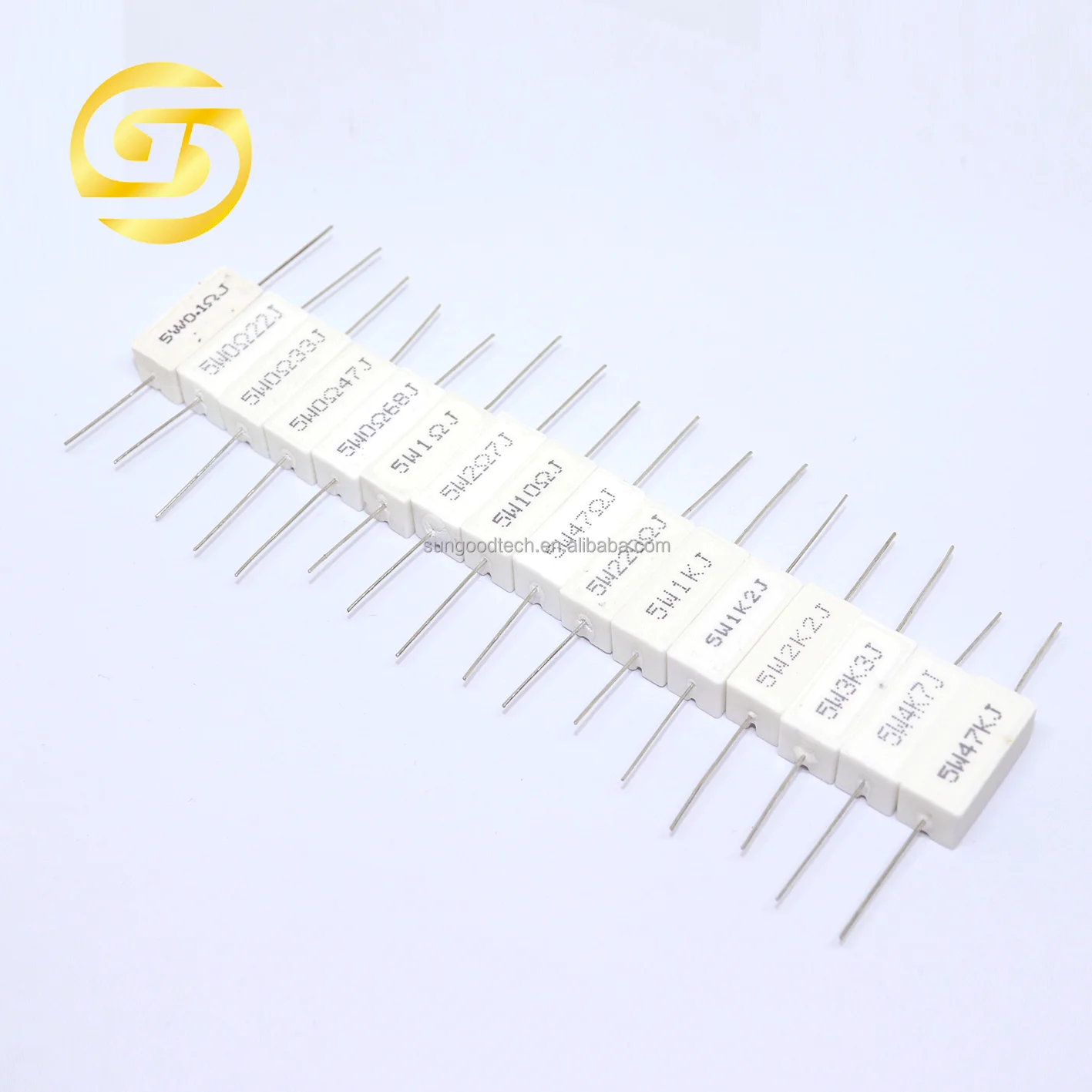 Cement Resistor 5W 220ohm 5W220RJ 5 watts 220R ceramic resistor axial type with leads