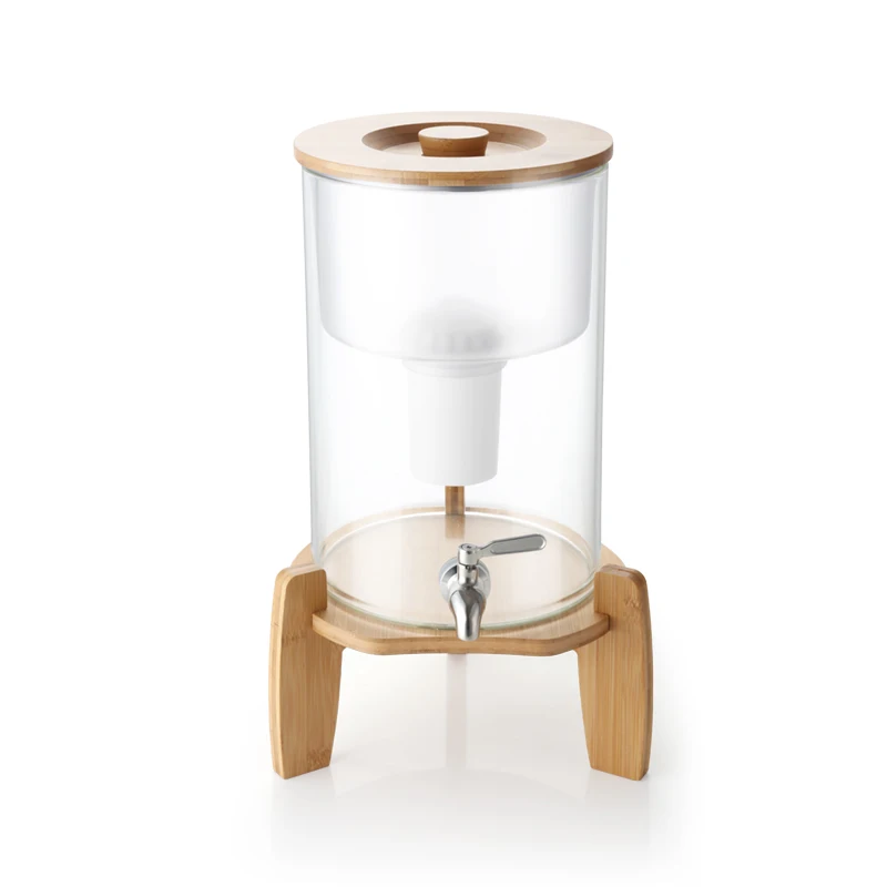 Grade One Glass Alkaline Water Filter Dispenser Countertop Water Filtration System Removes Chlorine Metals