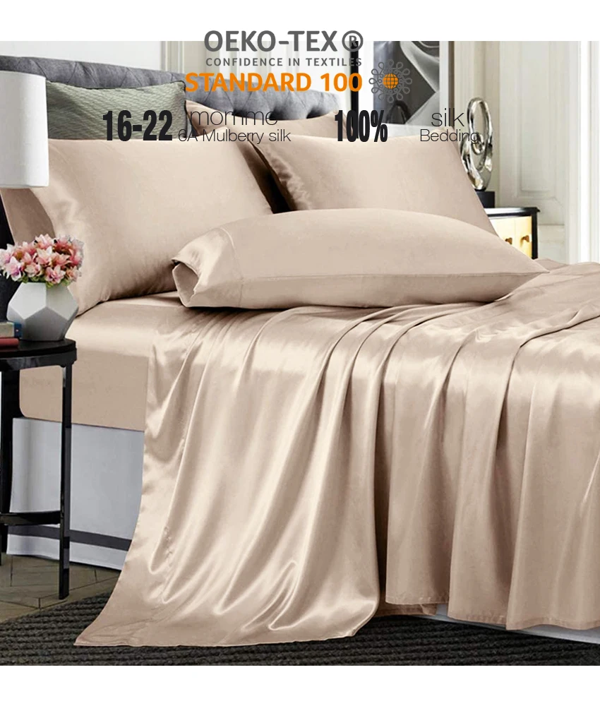 wholesale Manufacture 100% Pure Mulberry Silk Duvet Cover Colorful Silk Fitted Sheet Custom comforter sets bedding