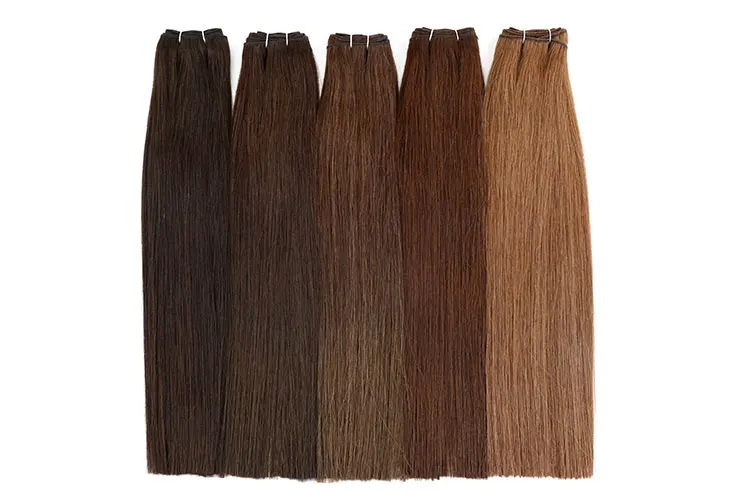 Luxury Brand Quality Russian Mongolian Extension Cuticle Intact Double Drawn Hair Weave, 100% Human Hair Weft