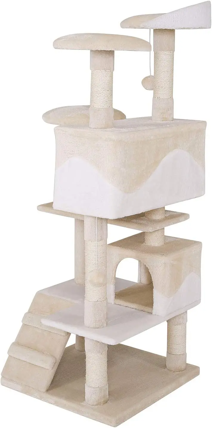 Milky white medium cat scratching board cat tree one four seasons universal cat must-have
