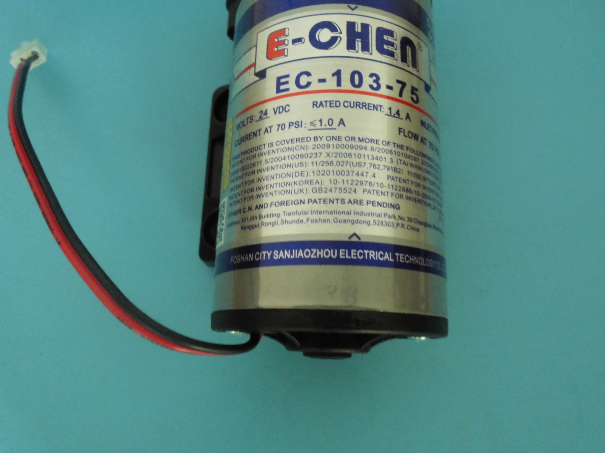 24V DC E-CHEN EC-103-75 ro booster pump / 75GPD RO water filter diaphragm pump