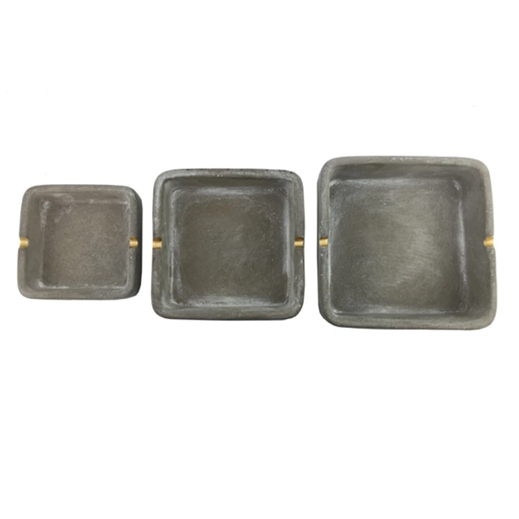 
Personalized Hotel bar office table square cement cigar ashtray custom logo ceramic cigarette ashtray 