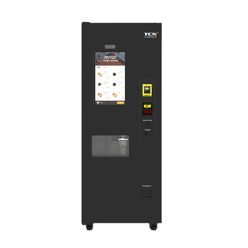 TCN Automated Coffee Vending Machine Commercial Coin Operated Maquina Expendedora De Cafe