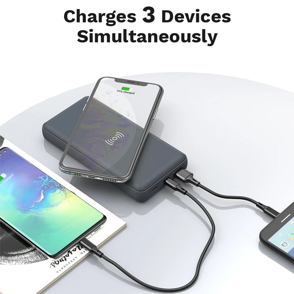  Быстрая зарядка 20 Вт 3 0 15 qi Беспроводное зарядное устройство Портативный USB C PD внешний аккумулятор 20000 мАч для iPhone 12 iPad и многое