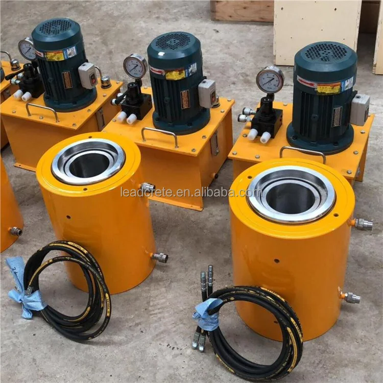 Prestressed post tension 500 200 1000 150 100 ton  double acting hollow plunger hydraulic jack