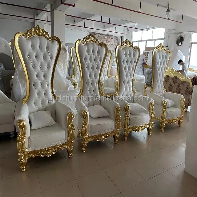 2022 foshan Queen Pedicure Chair Manicure Pedicure Massage Chair Hotel High Back King Throne Chairs